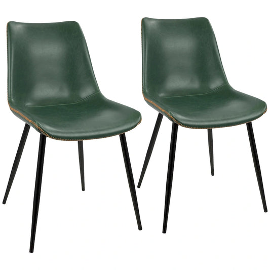 Carson Carrington Kantsjo Industrial Vintage Faux Leather Dining Chair (Set of 2)