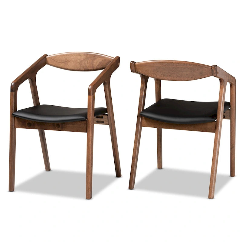 Harland Mid-Century Modern 2-Piece Dining Chair Set