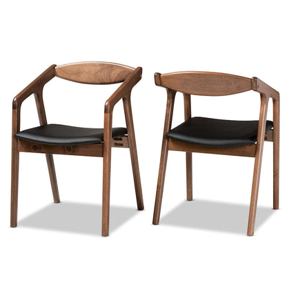 Harland Mid-Century Modern 2-Piece Dining Chair Set
