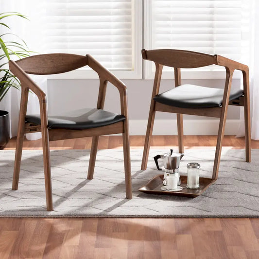 Harland Mid-Century Modern 2-Piece Dining Chair Set