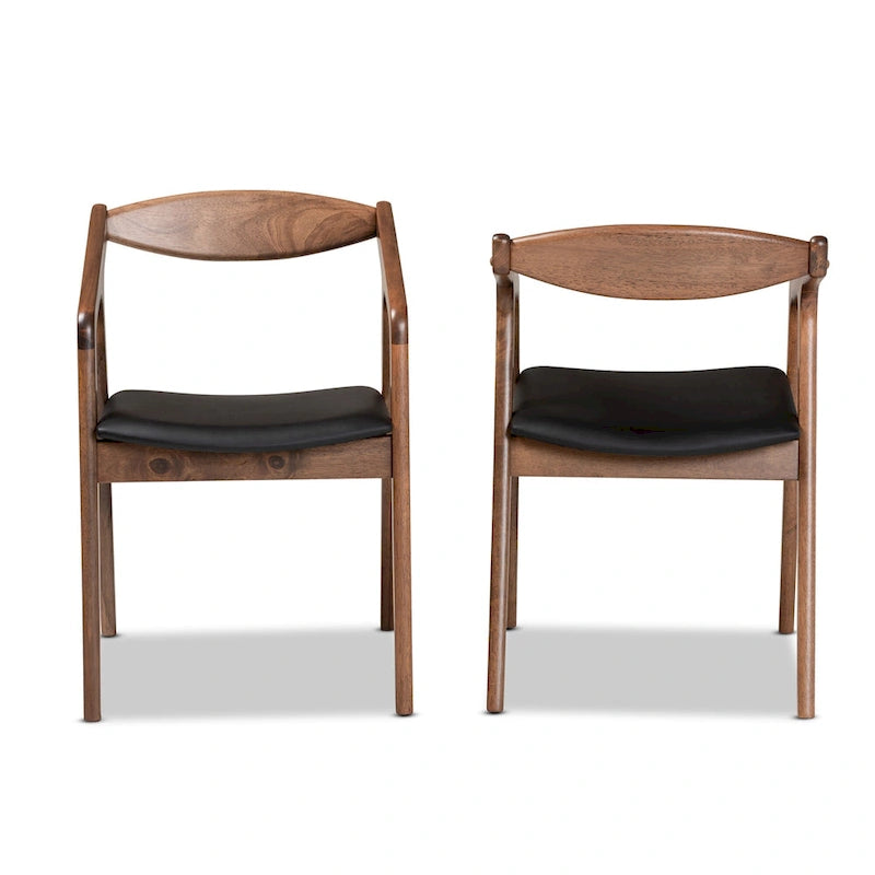 Harland Mid-Century Modern 2-Piece Dining Chair Set