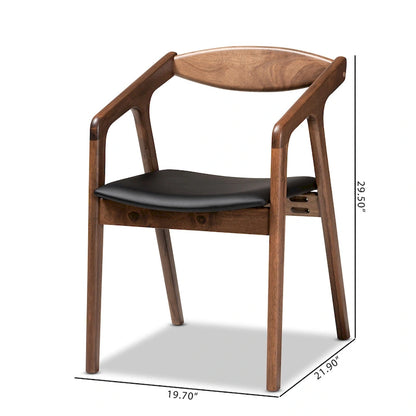 Harland Mid-Century Modern 2-Piece Dining Chair Set