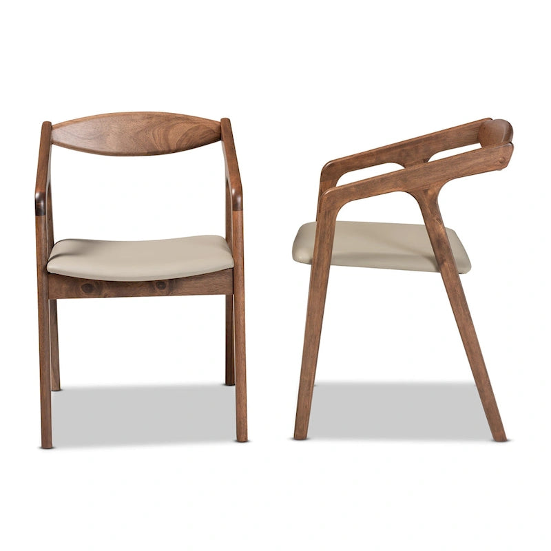 Harland Mid-Century Modern 2-Piece Dining Chair Set