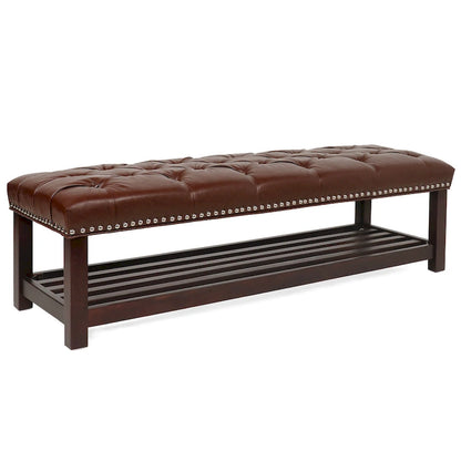 Wooden Base Upholstered Bench for Bedroom for Entryway