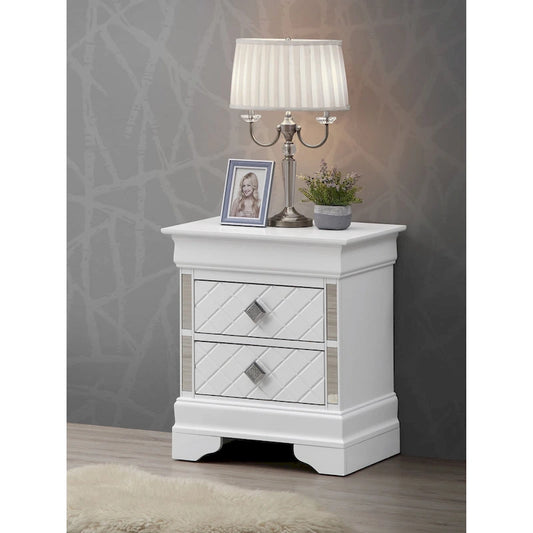 Verona Mirrored Wood 2-drawer Nightstand