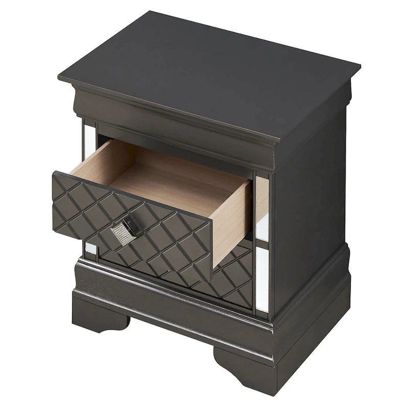 Verona Mirrored Wood 2-drawer Nightstand