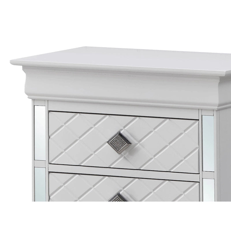 Verona Mirrored Wood 2-drawer Nightstand