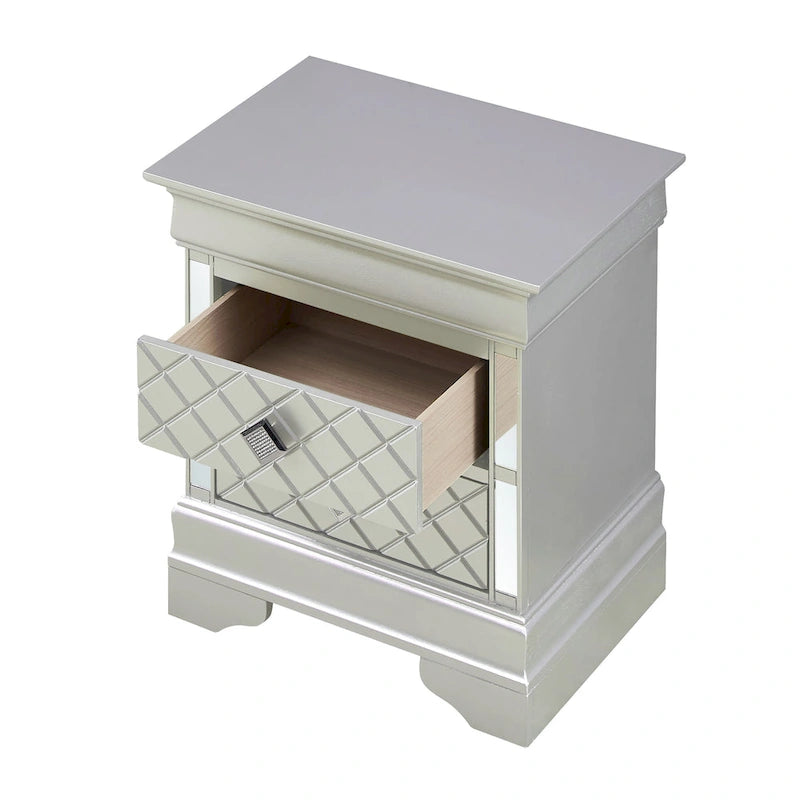 Verona Mirrored Wood 2-drawer Nightstand