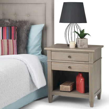WYNDENHALL Sterling SOLID WOOD 24 inch Wide Bedside Nightstand Table