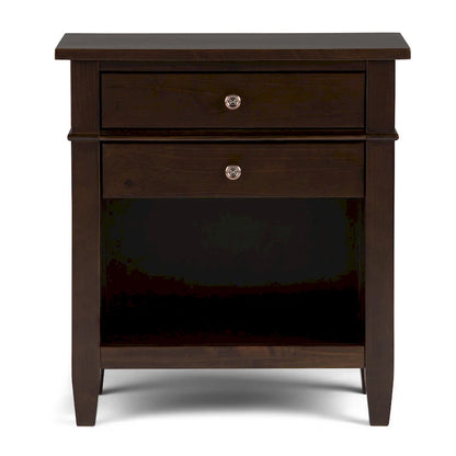 WYNDENHALL Sterling SOLID WOOD 24 inch Wide Bedside Nightstand Table