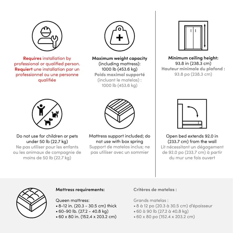 Versatile Queen Murphy Bed and Closet Organizer (92W) by Bestar