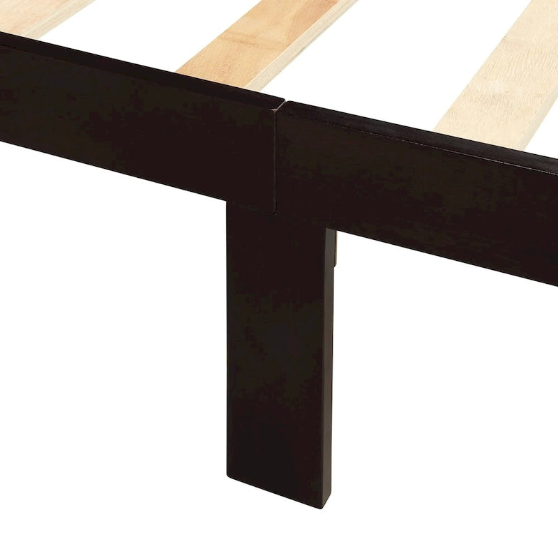 Wood Platform Bed with Headboard and Footboard