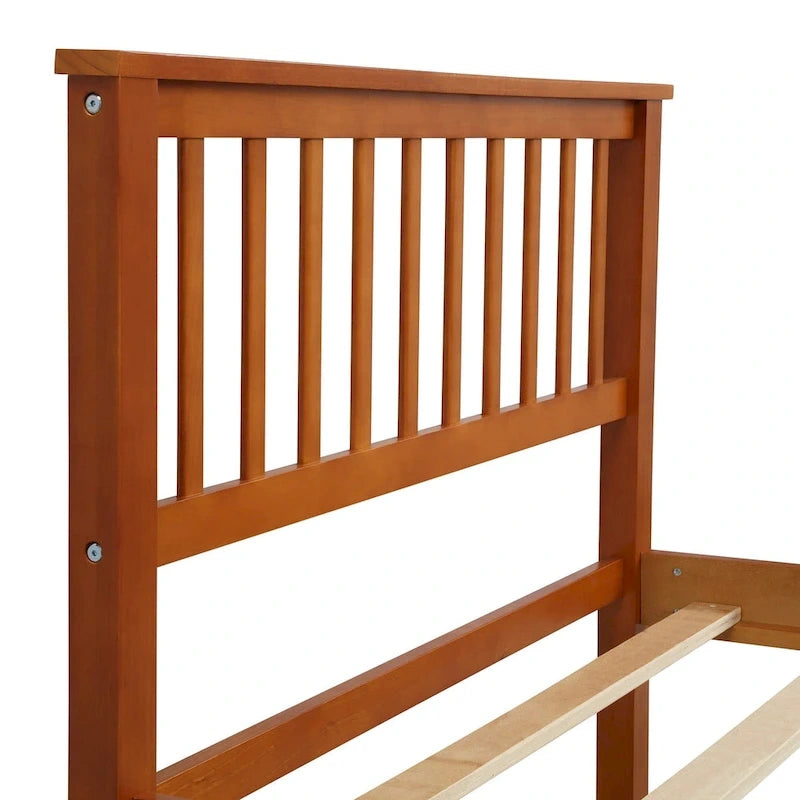 Wood Platform Bed with Headboard and Footboard