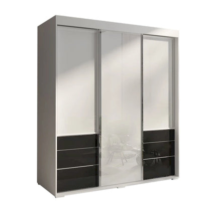 Monaco 3-door Modern 71-inch Glass Front Wardrobe