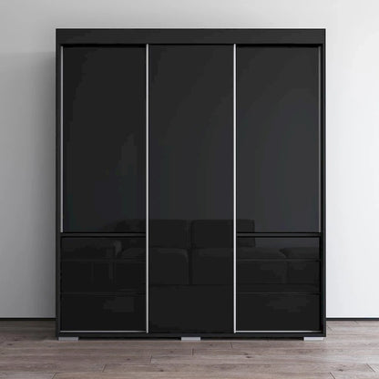 Monaco 3-door Modern 71-inch Glass Front Wardrobe