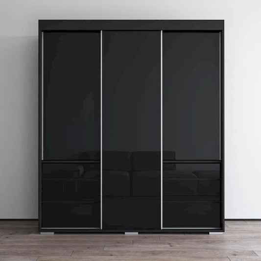 Monaco 3-door Modern 71-inch Glass Front Wardrobe