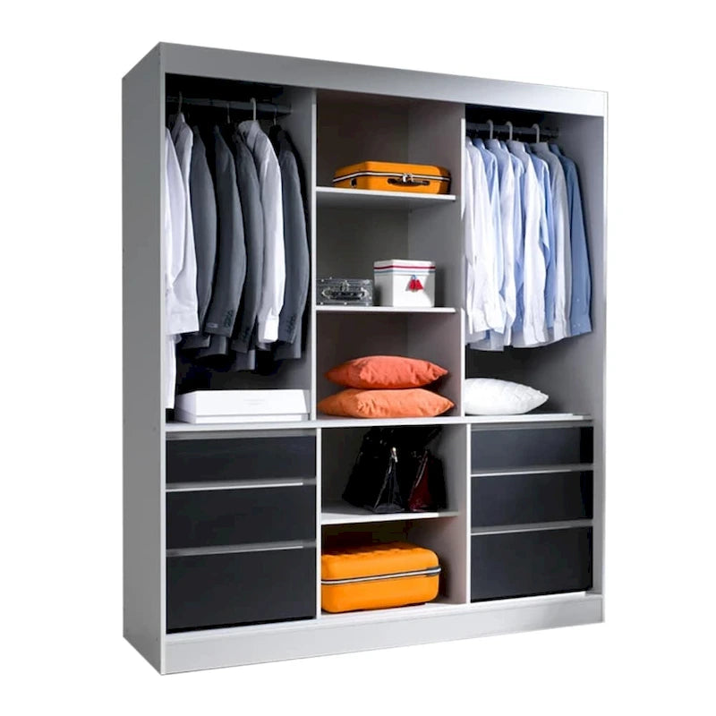 Monaco 3-door Modern 71-inch Glass Front Wardrobe