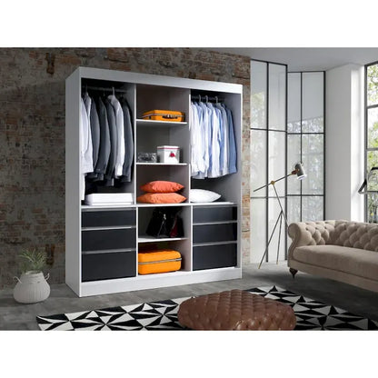 Monaco 3-door Modern 71-inch Glass Front Wardrobe