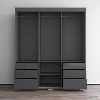 Monaco 3-door Modern 71-inch Glass Front Wardrobe