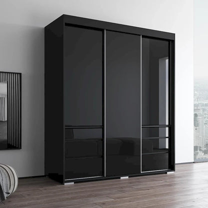Monaco 3-door Modern 71-inch Glass Front Wardrobe