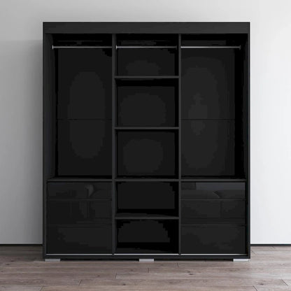 Monaco 3-door Modern 71-inch Glass Front Wardrobe