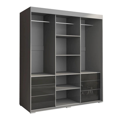 Monaco 3-door Modern 71-inch Glass Front Wardrobe