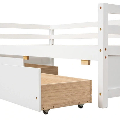 Twin Size Wooden Daybed with two Storage Drawers