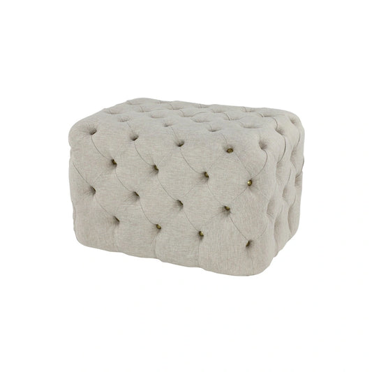 Black Tan or Gray Wood Tufted Fabric Modern Glam Ottoman Bench