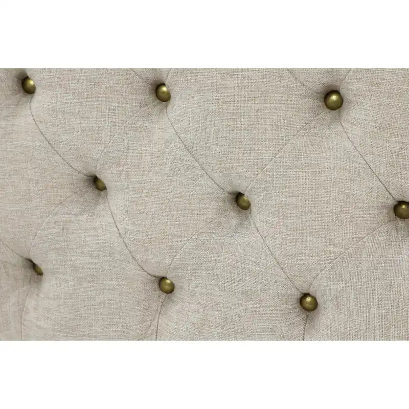 Black Tan or Gray Wood Tufted Fabric Modern Glam Ottoman Bench