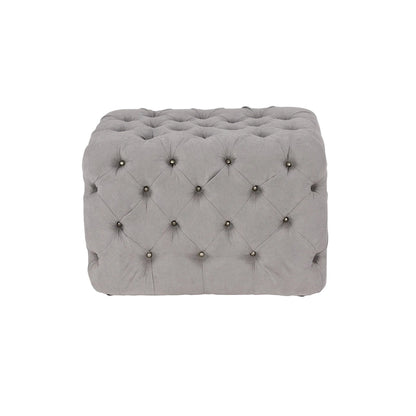 Black Tan or Gray Wood Tufted Fabric Modern Glam Ottoman Bench