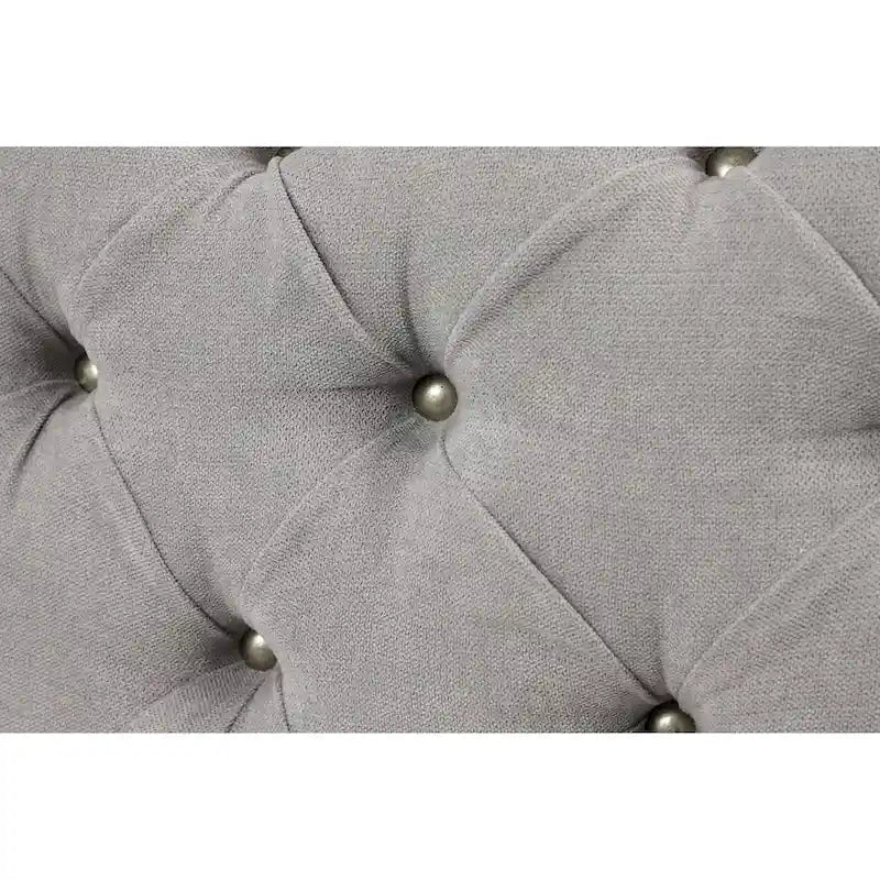 Black Tan or Gray Wood Tufted Fabric Modern Glam Ottoman Bench