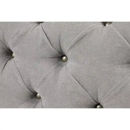 Black Tan or Gray Wood Tufted Fabric Modern Glam Ottoman Bench