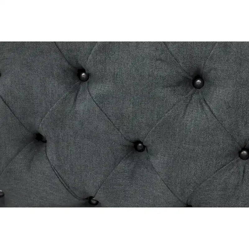 Black Tan or Gray Wood Tufted Fabric Modern Glam Ottoman Bench