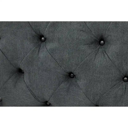 Black Tan or Gray Wood Tufted Fabric Modern Glam Ottoman Bench