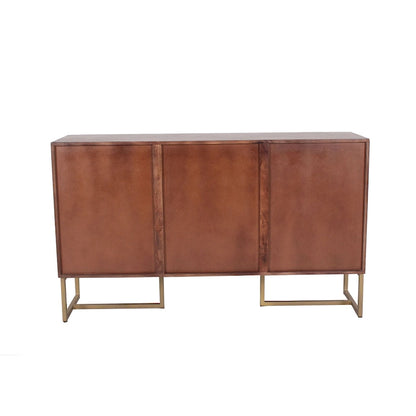 Barnette 2-Door 3-Drawer Herringbone Wooden Cabinet