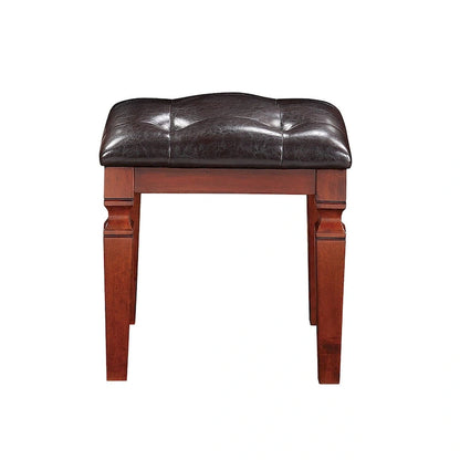 Poundex Wooden Makeup Vanity Set with Lift-up Mirror and Stool - Desk 43 x 18 x 30~47H, Stool 18 x 16 x 18H