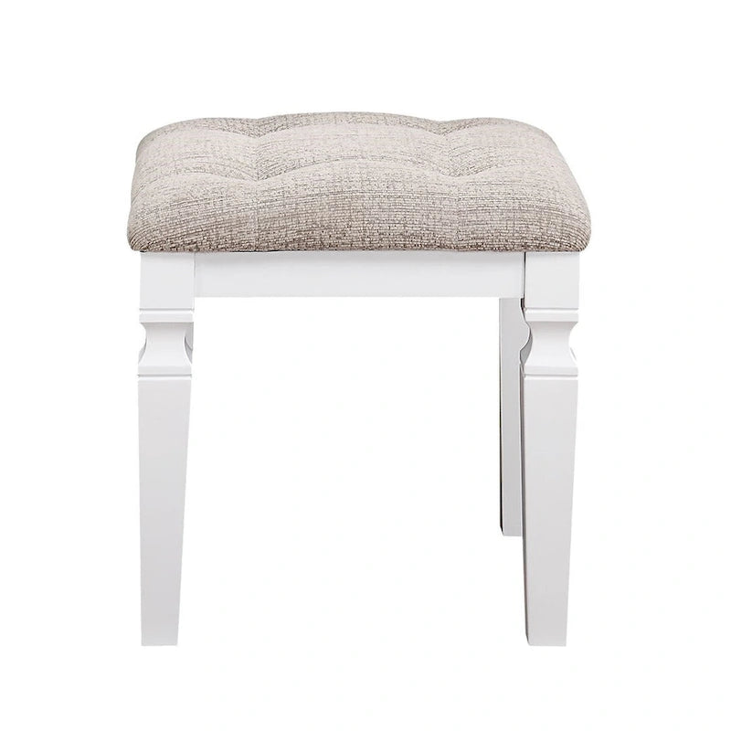 Poundex Wooden Makeup Vanity Set with Lift-up Mirror and Stool - Desk 43 x 18 x 30~47H, Stool 18 x 16 x 18H