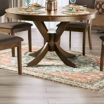 Oskam I Transitional Walnut Wood 5-Piece Dining Set by Furniture of America