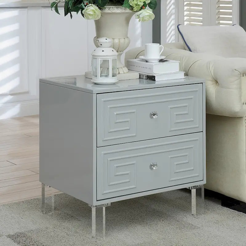 Zala Contemporary 24-inch 2-Drawer Side Table by Furniture of America