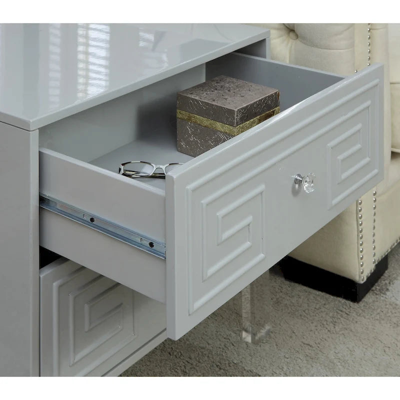 Zala Contemporary 24-inch 2-Drawer Side Table by Furniture of America