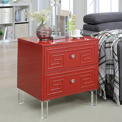 Zala Contemporary 24-inch 2-Drawer Side Table by Furniture of America