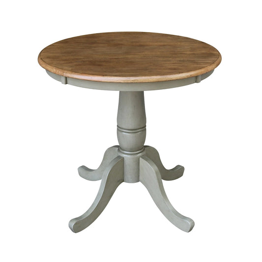 30 Round Top Pedestal Table - Hickory/Stone
