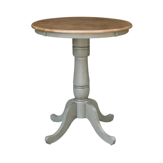 30 Round Top Pedestal Table - Hickory/Stone