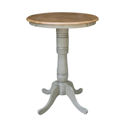 30 Round Top Pedestal Table - Hickory/Stone