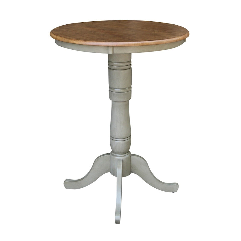 30 Round Top Pedestal Table - Hickory/Stone