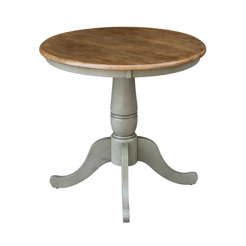 30 Round Top Pedestal Table - Hickory/Stone