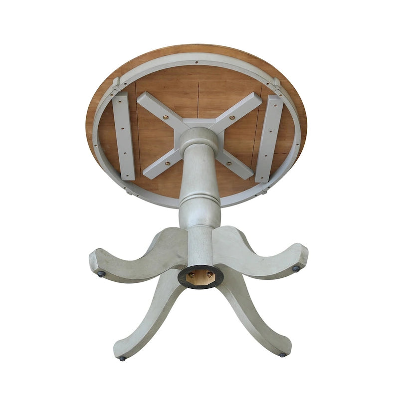 30 Round Top Pedestal Table - Hickory/Stone