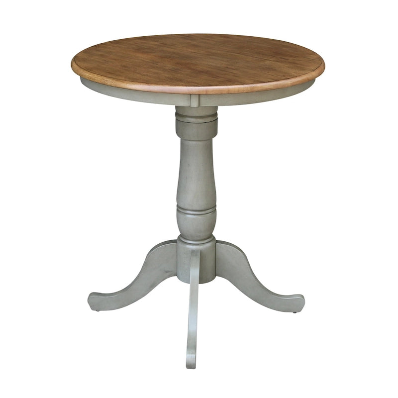 30 Round Top Pedestal Table - Hickory/Stone