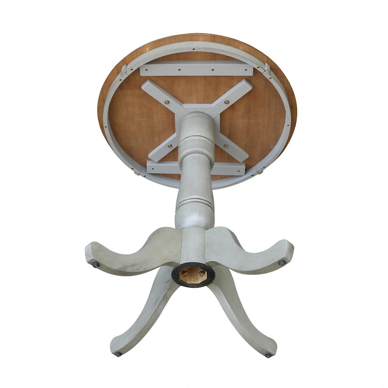 30 Round Top Pedestal Table - Hickory/Stone