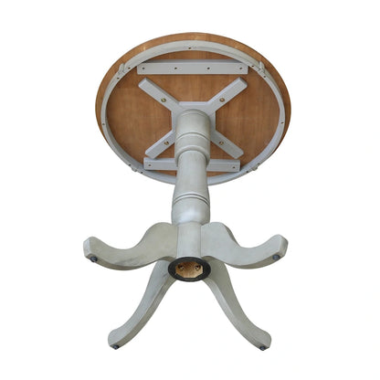 30 Round Top Pedestal Table - Hickory/Stone